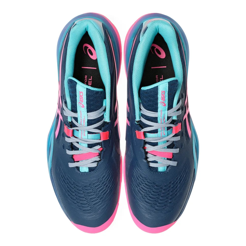 Tenis Asics Gel-Resolution X Padel Azul Mako/Rosa Fuerte para Pádel
