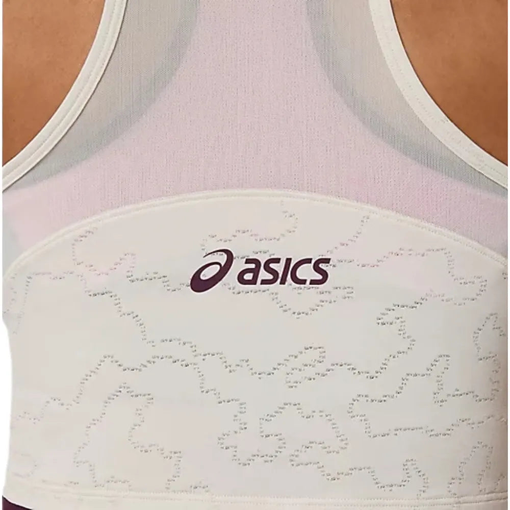 Top ASICS Match Jacquard Crop Mujer Soft Oat para Pádel