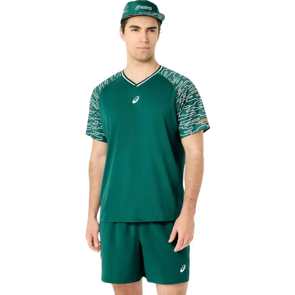 Playera ASICS Padel Court SS Top Hombre Jewel Green para Pádel
