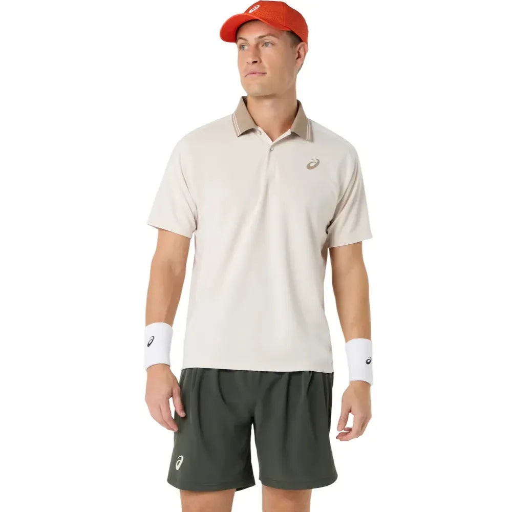 Playera Polo ASICS Game SS Top Hombre Soft Oat para Pádel