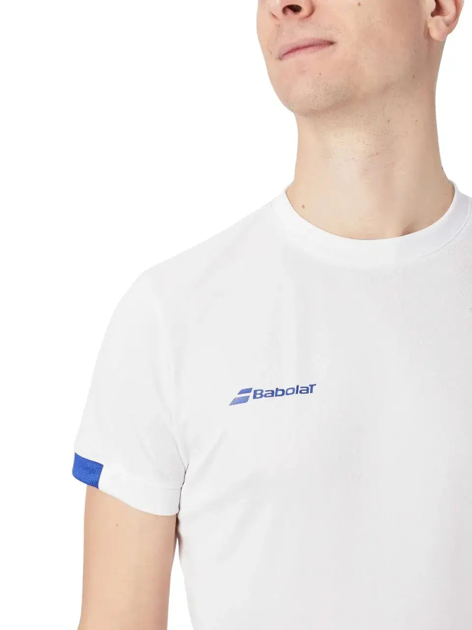 Playera Babolat Play Crew Neck Hombre Blanco para Pádel