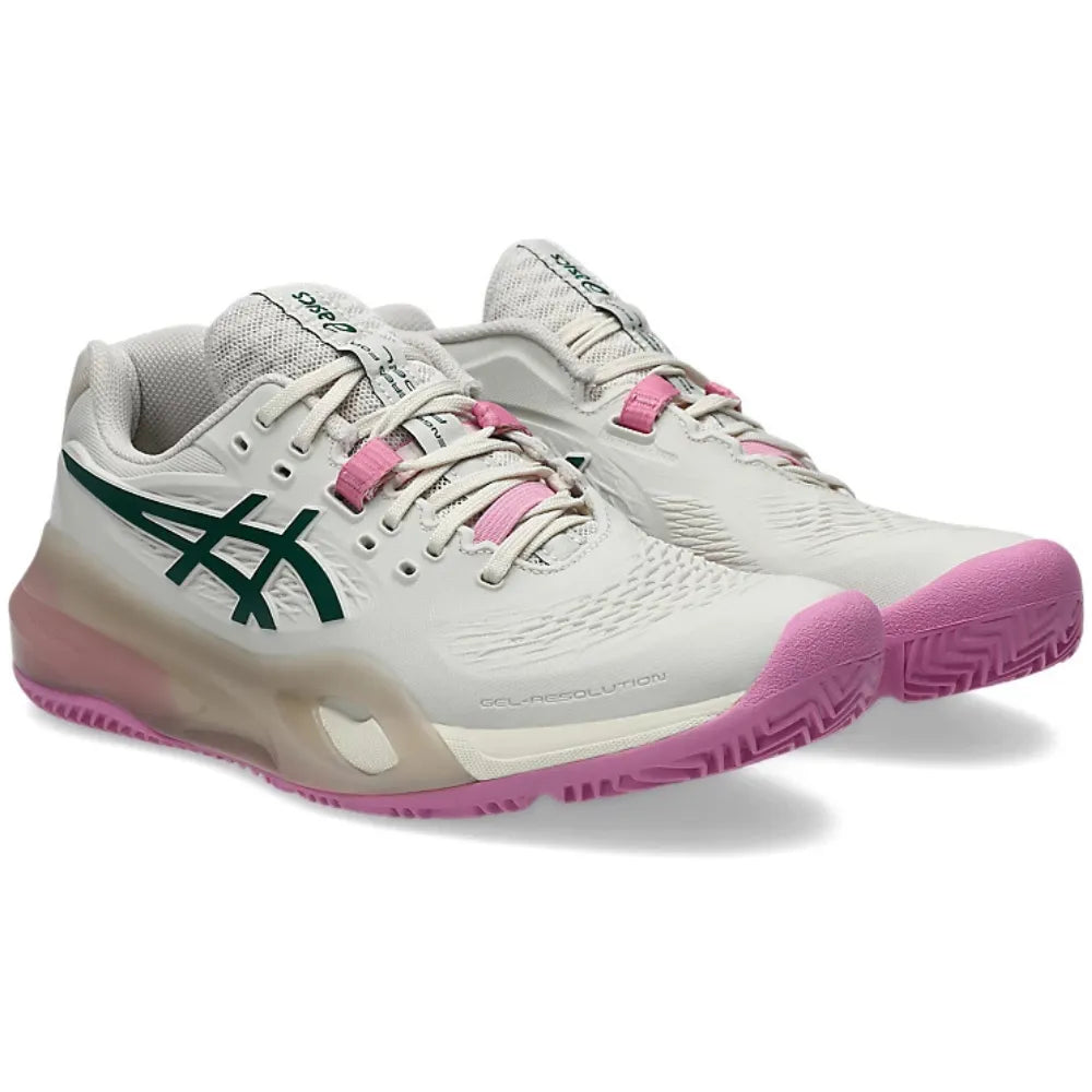 Tenis ASICS GEL-RESOLUTION X PADEL Mujer Soft Oat Jewel Green para Pádel