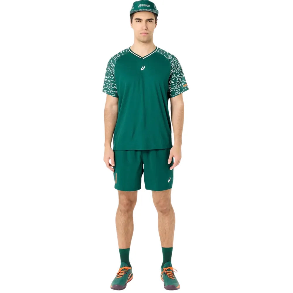 Playera ASICS Padel Court SS Top Hombre Jewel Green para Pádel