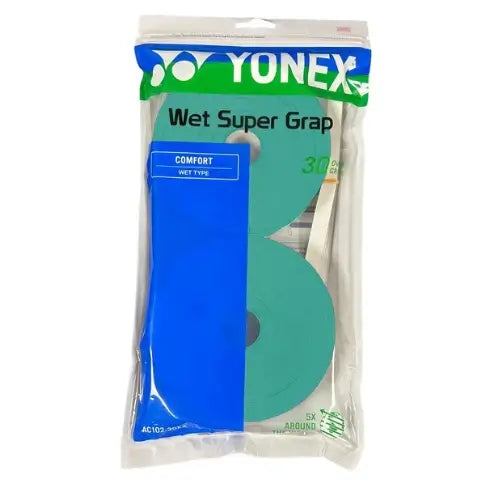 Overgrip Yonex Wet Super Grap Pack 30 Piezas Verde Menta para Pádel