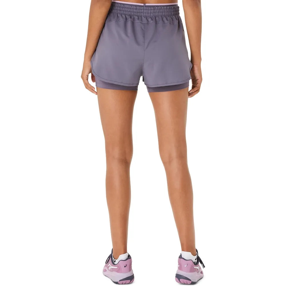 Short Asics Match 2-in-1 Mujer Púrpura Grisáceo para Pádel
