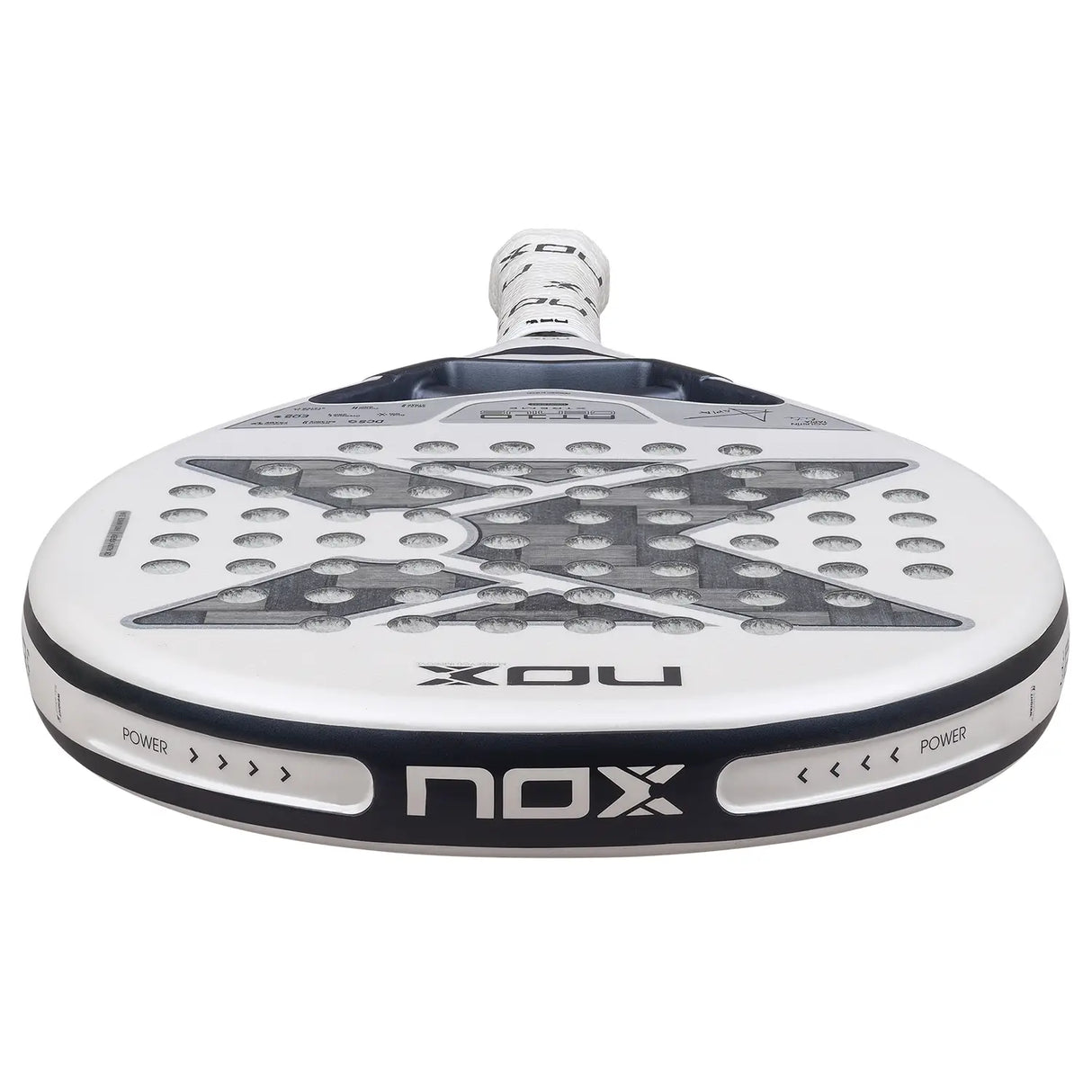 raqueta padel nox at10 genius lite con forma lágrima para potencia y control