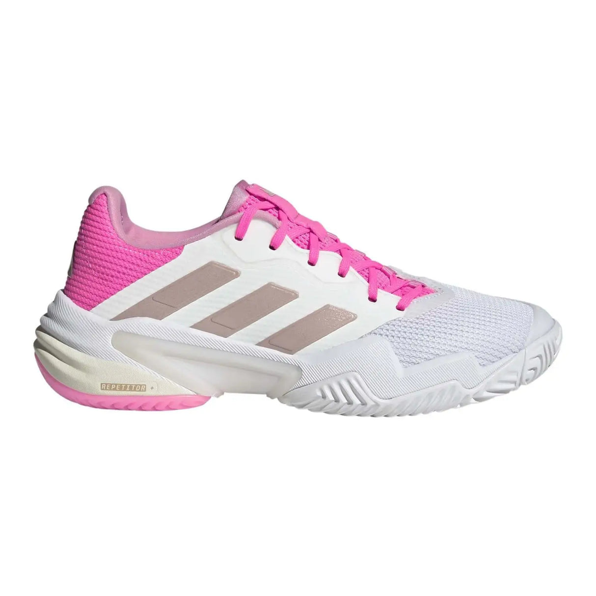 tenis adidas barricade 13 blanco rosa para mujer ideal para padel y tenis