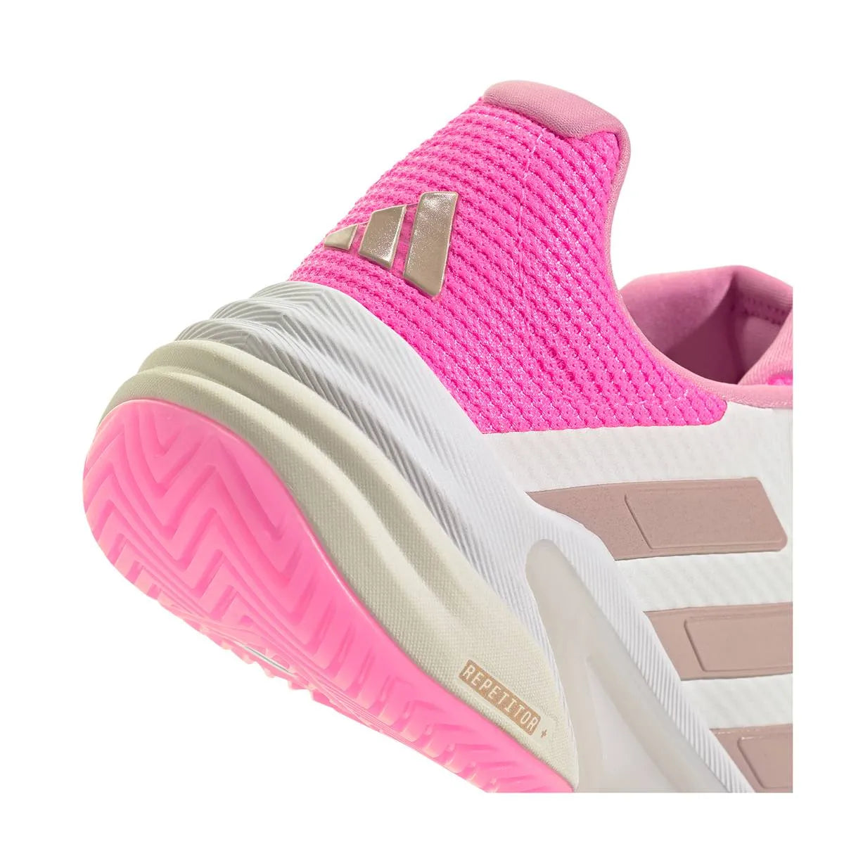 tenis adidas barricade mujer blanco rosa con tracción multi-superficie