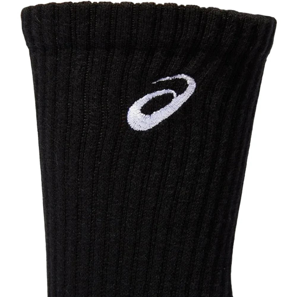 calcetas negras asics cotton crew con logo blanco ideales para pádel