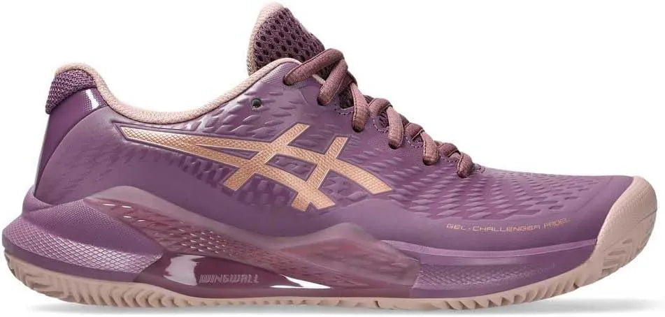 tenis asics gel challenger 14 pádel mujer ube oscuro con oro rosa