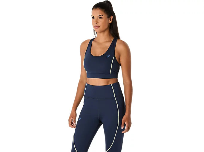 asics match bra azul marino mujer soporte medio tenis y pádel