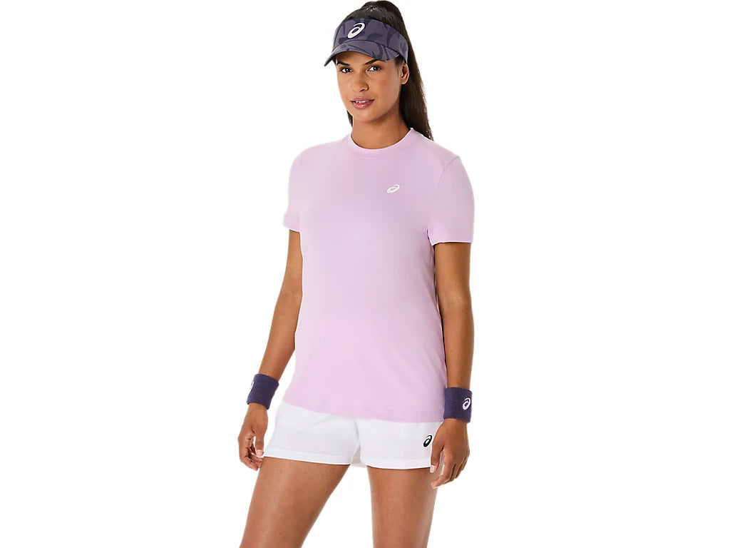 playera asics padel mujer color morado rosa con corte cómodo y transpirable