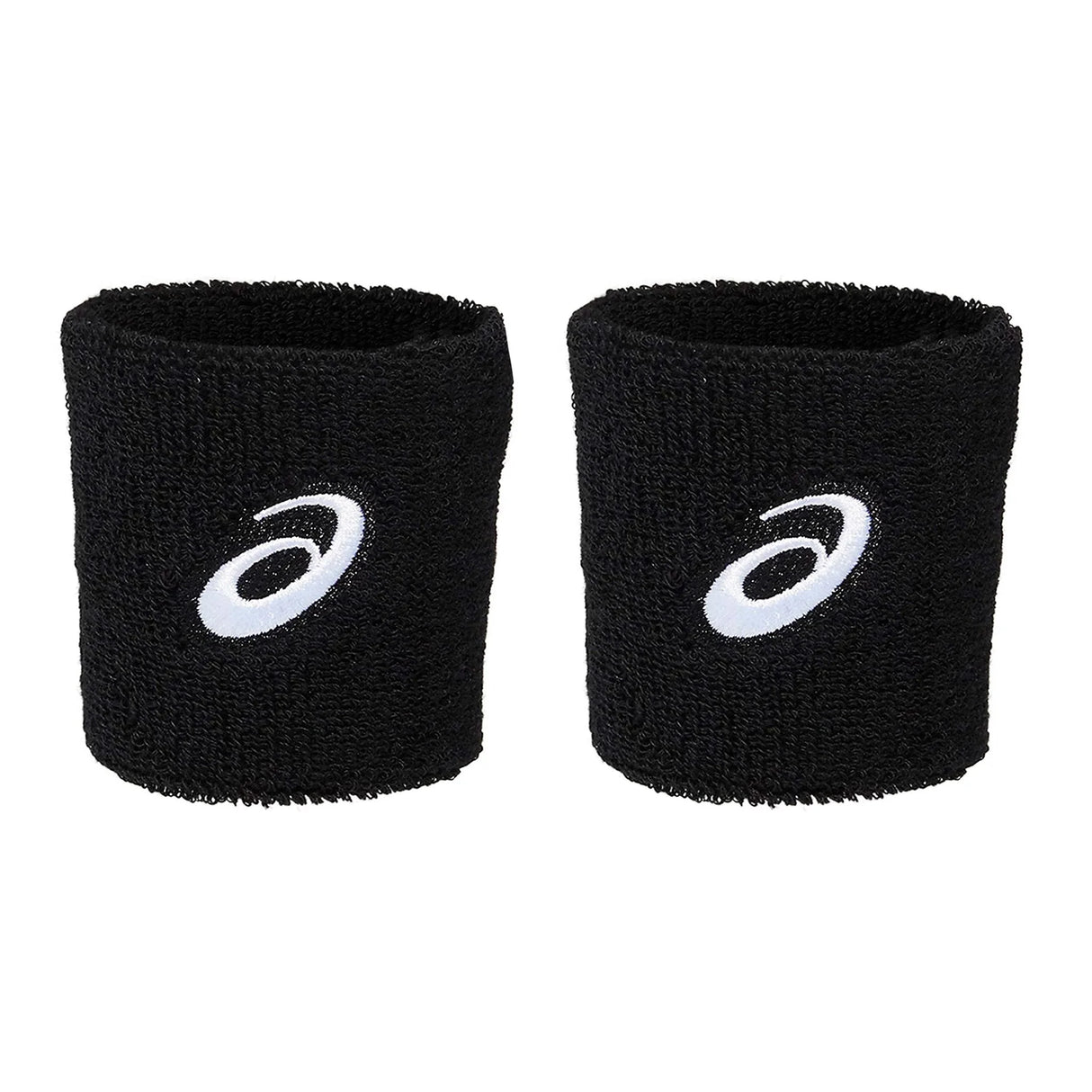 par de muñequeras asics en negro para pádel o tenis con gran absorción