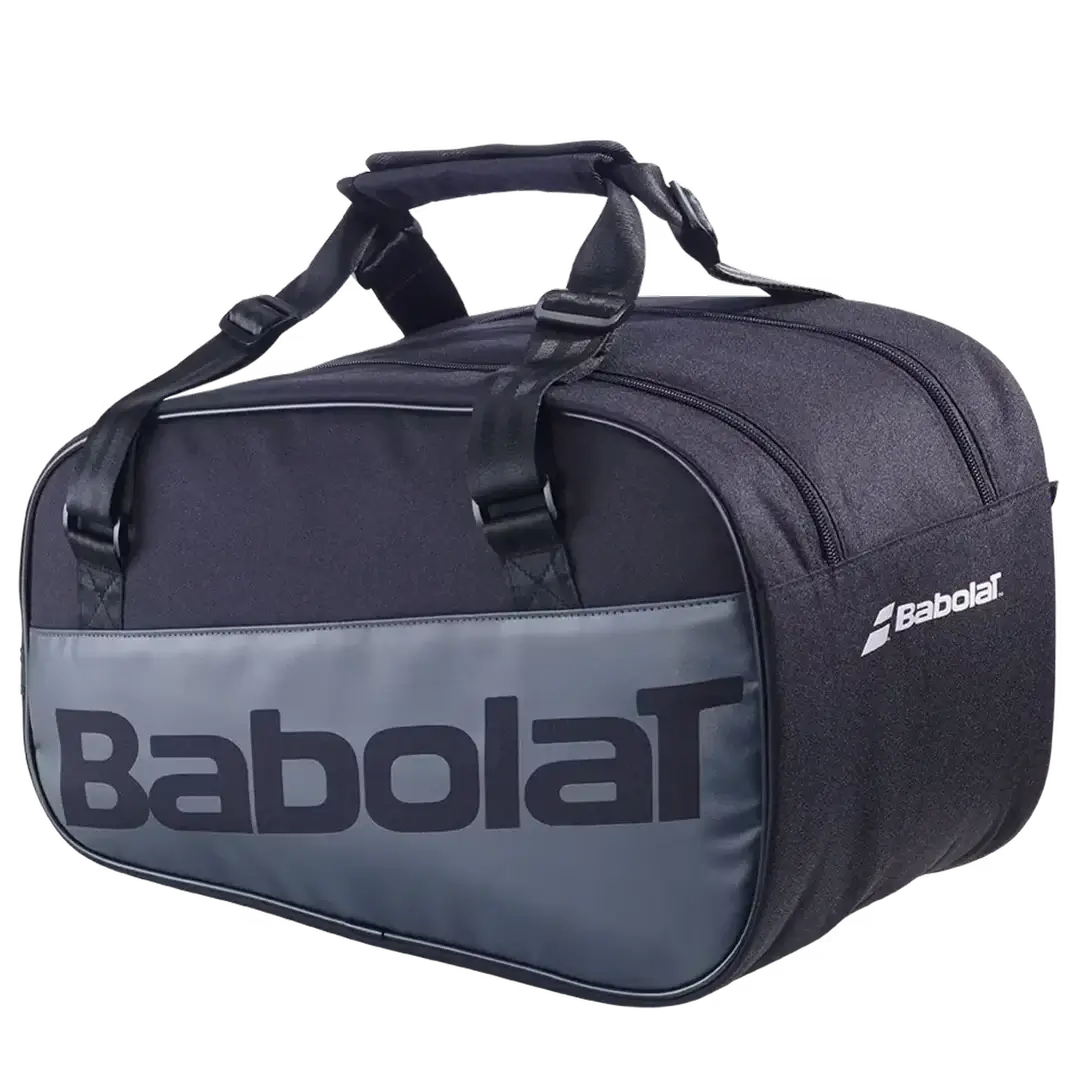 paletero babolat color negro con asas dobles y diseño funcional