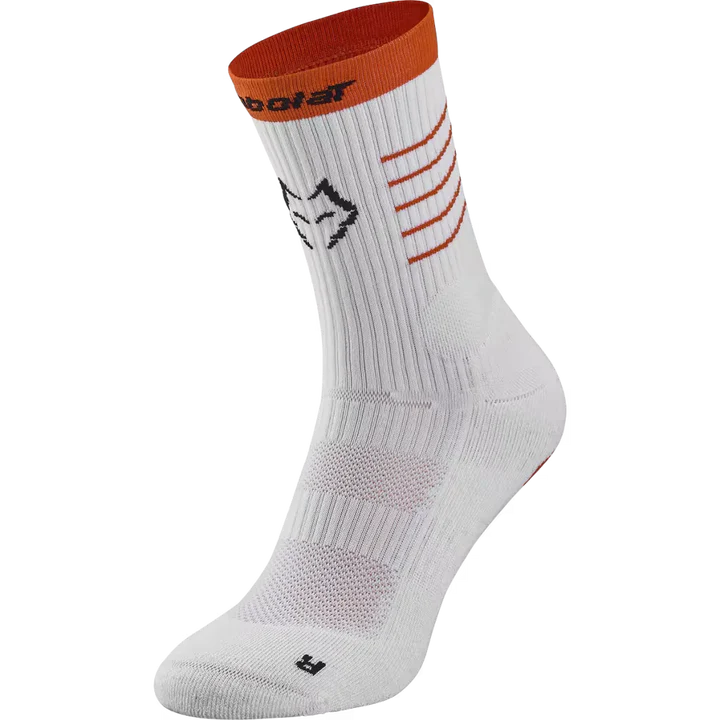 Calcetas Babolat Juan Lebrón Mid-Calf Blanco Naranja para Pádel