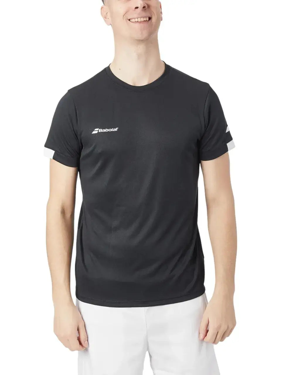camiseta babolat play crew neck tee black black hombre diseño elegante