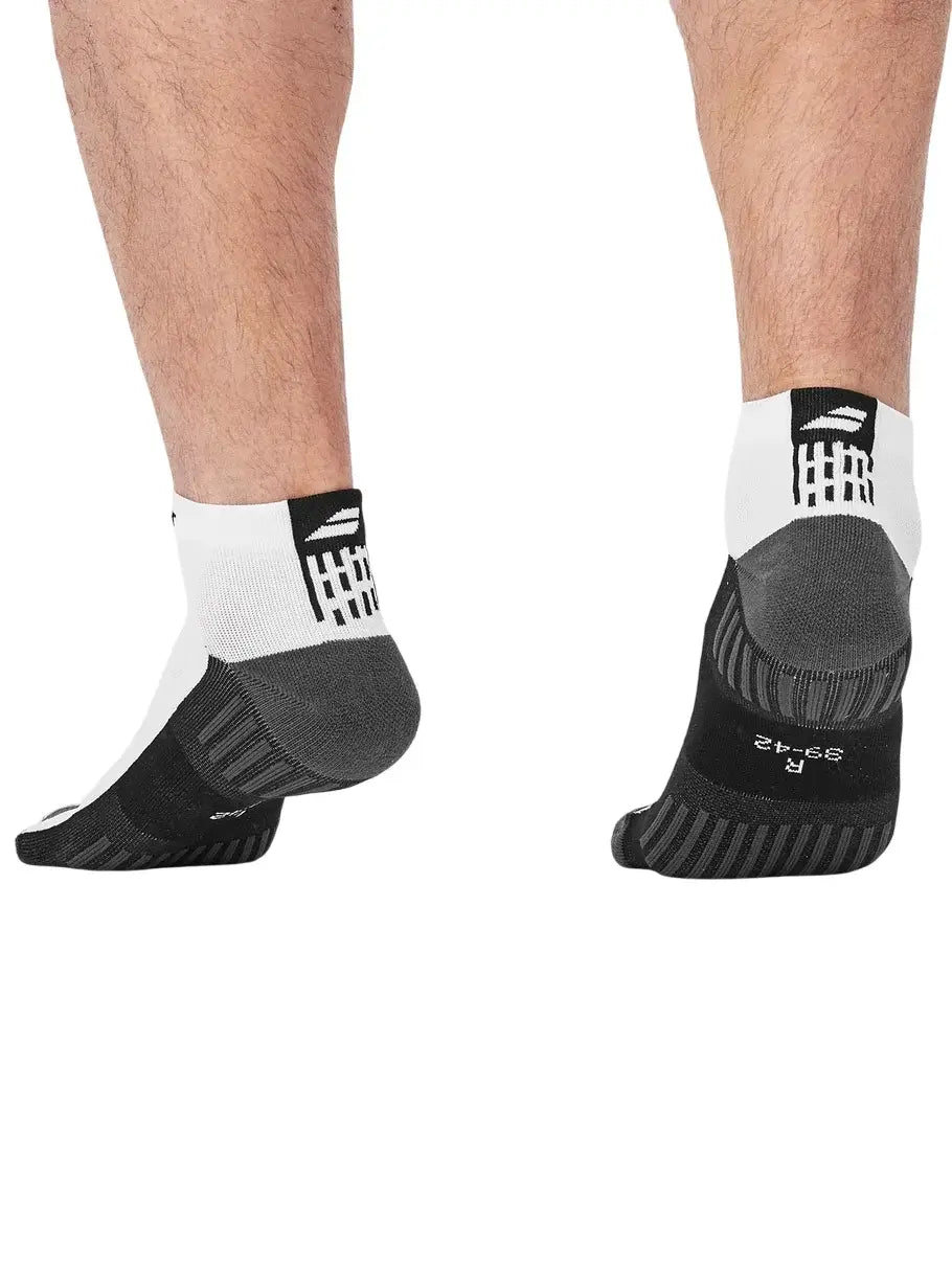 calceta técnica para pádel babolat blanca con talón y puntera negros