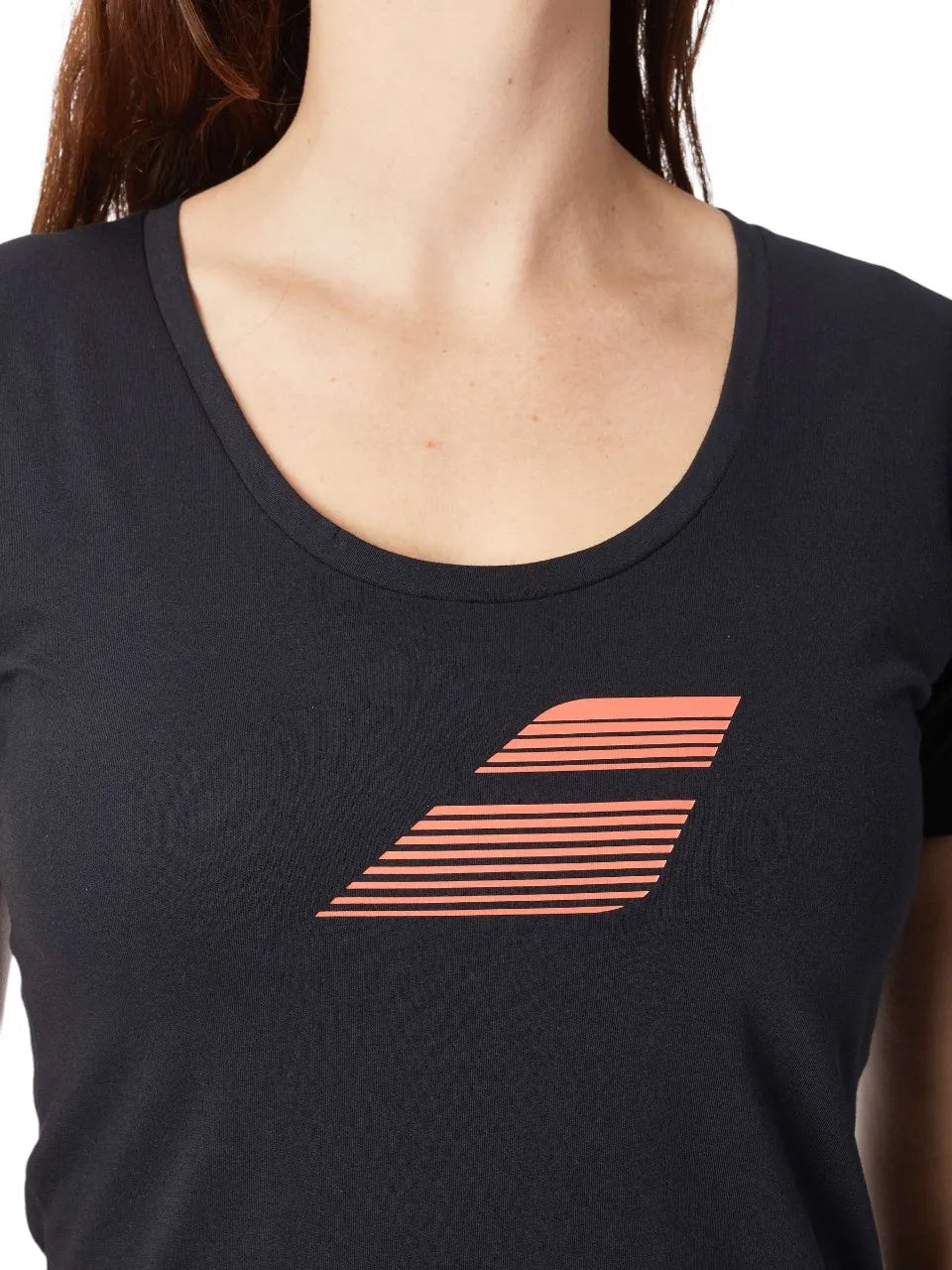 playera negra babolat mujer para entrenamientos intensos de pádel