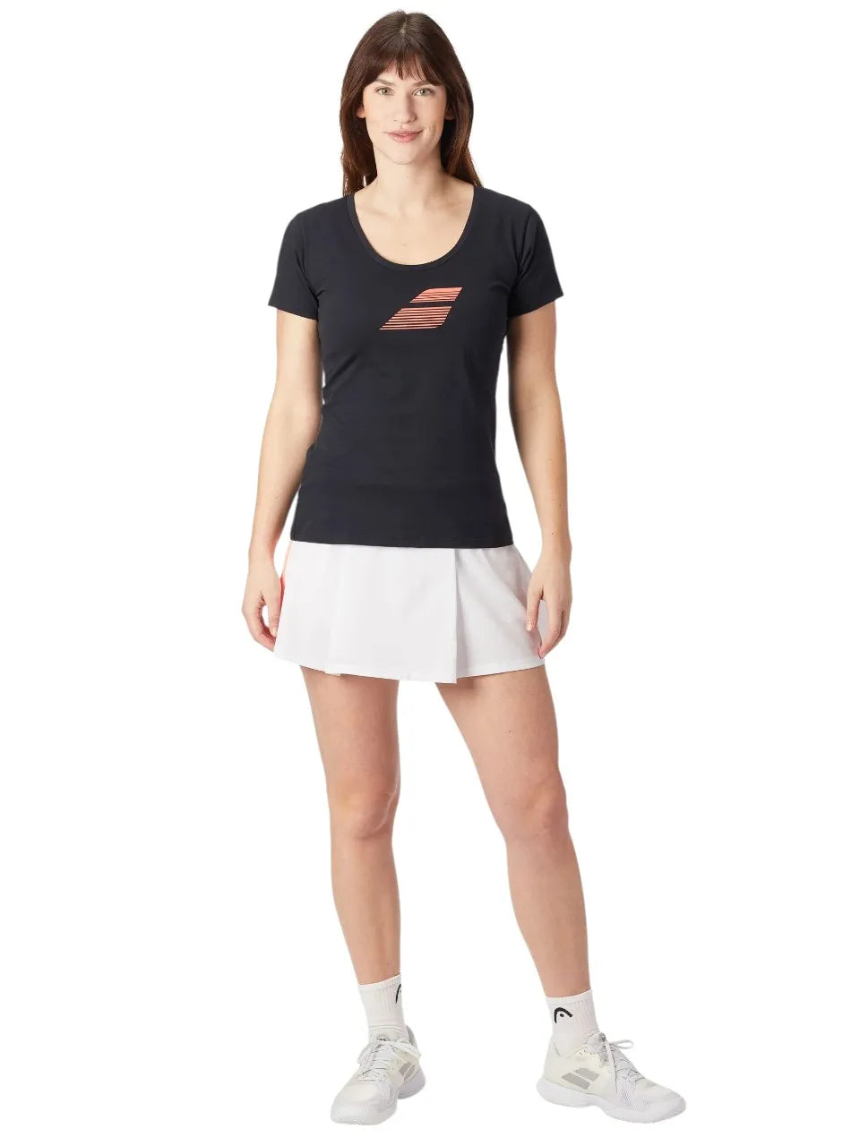 camiseta técnica negra babolat mujer ideal para partidos exigentes