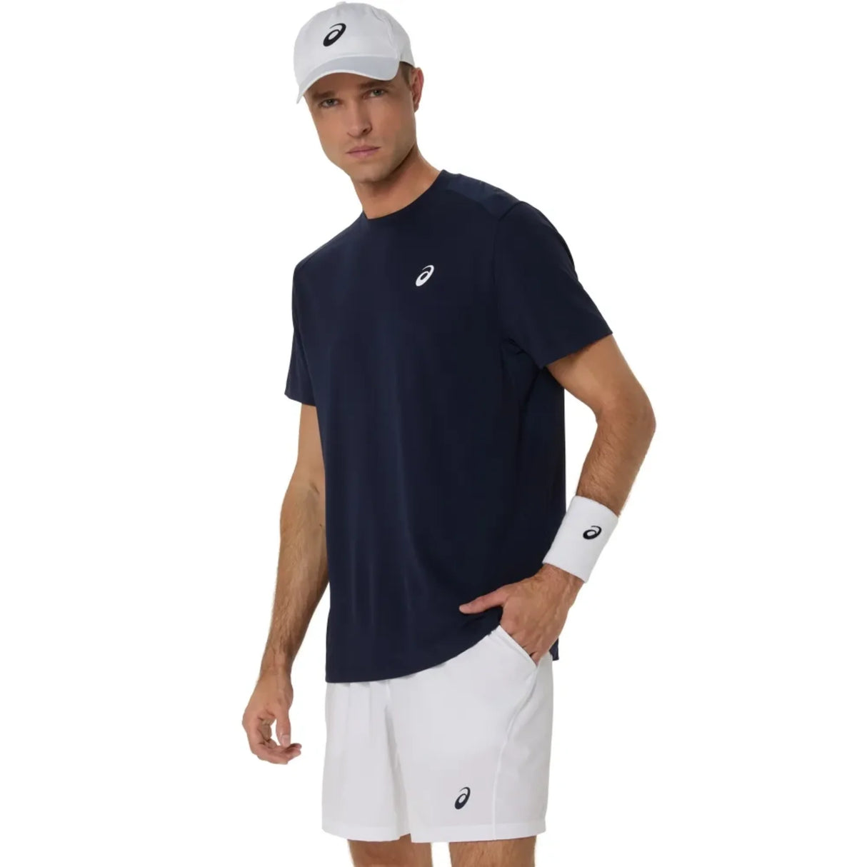 Playera Asics Court SS Top Azul para Pádel
