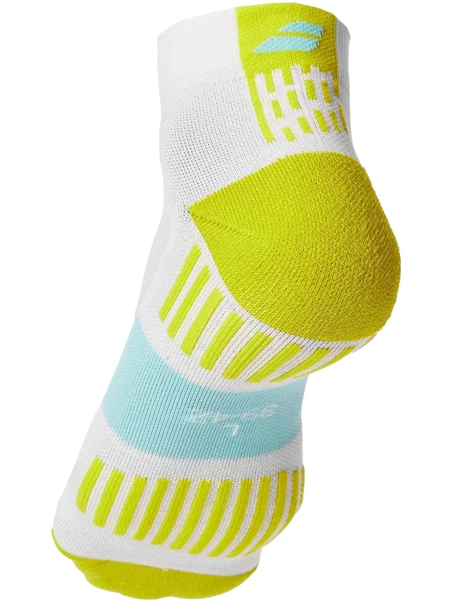 calcetín babolat blanco con talón lime y ajuste perfecto para jugar padel