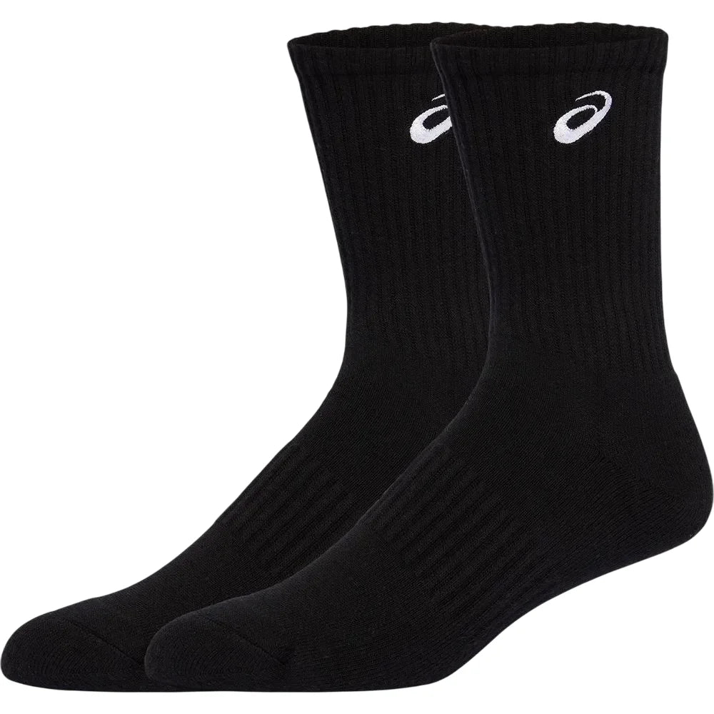 calcetas negras asics cotton crew transpirables para pádel