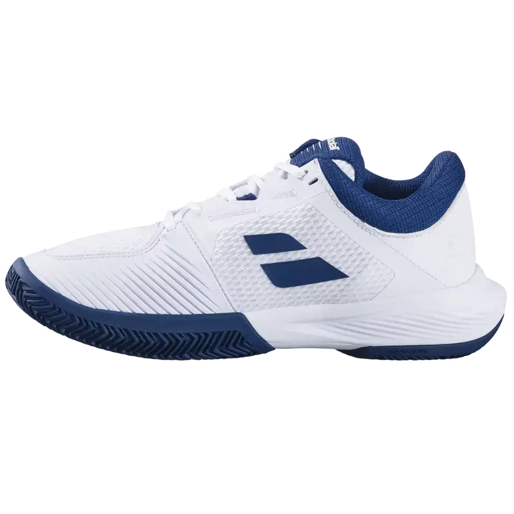 babolat sfx 4 clay tenis hombre blanco azul marino para juego en arcilla