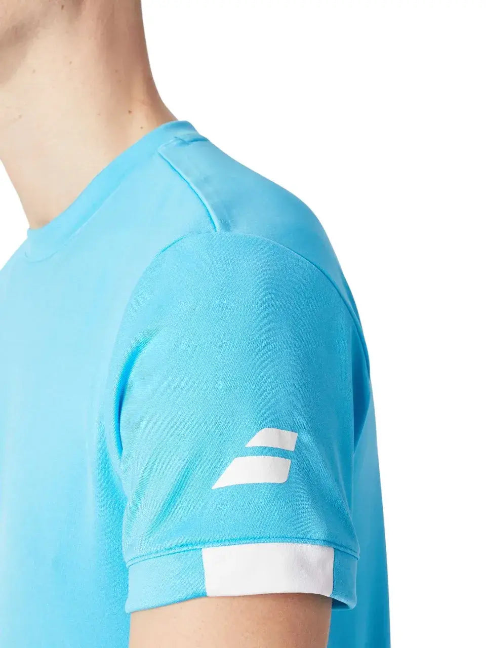 camiseta de pádel babolat play cuello redondo cian hombre