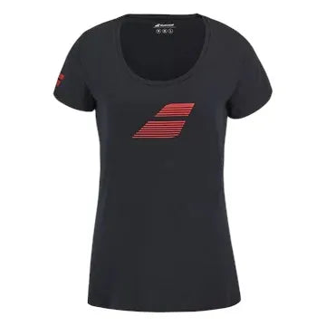 camiseta técnica babolat negra mujer para dominar la pista con estilo