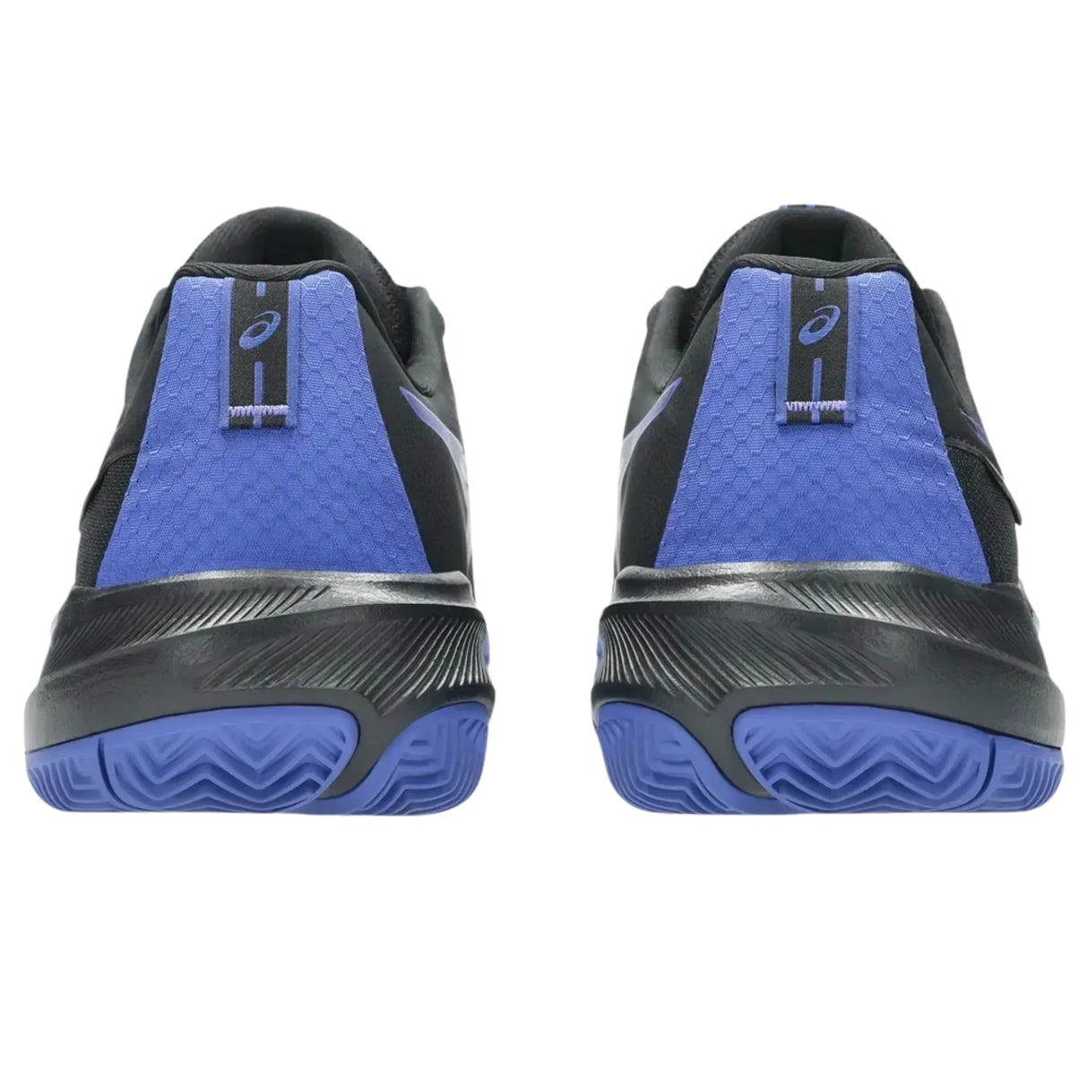 asics gel challenger negro azul con diseño transpirable y resistente