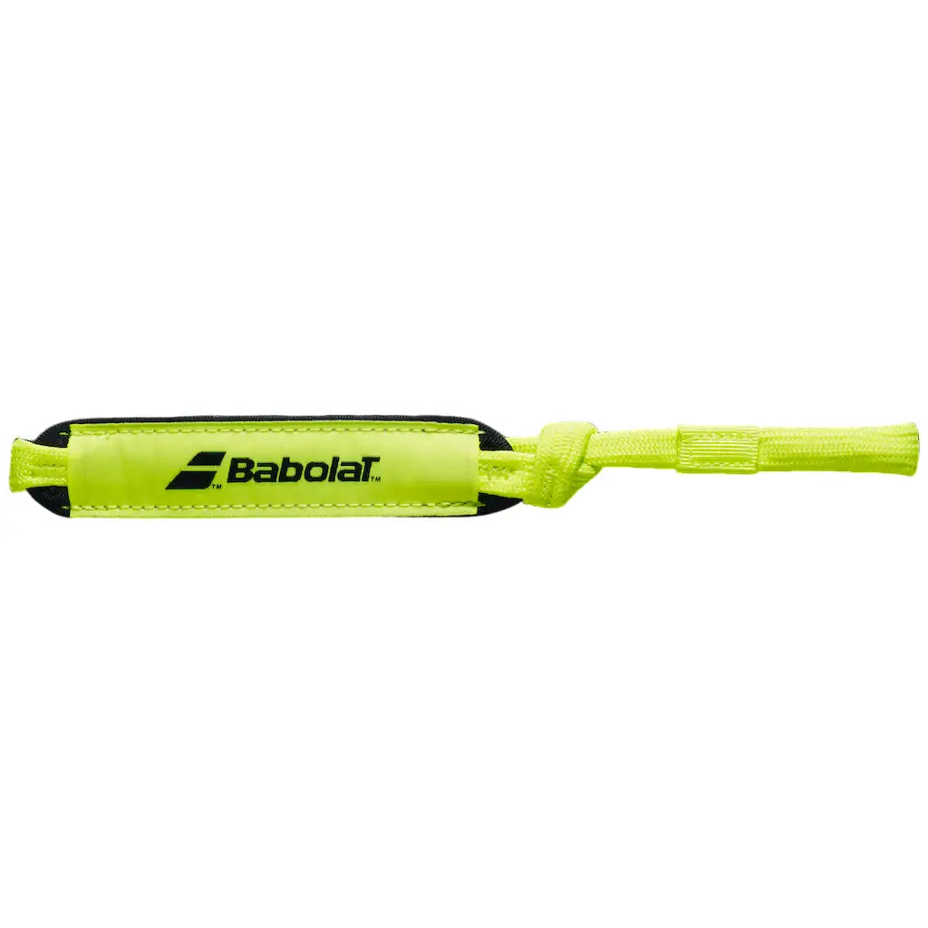 cinta ajustable amarilla babolat para palas padel con smart buttcap