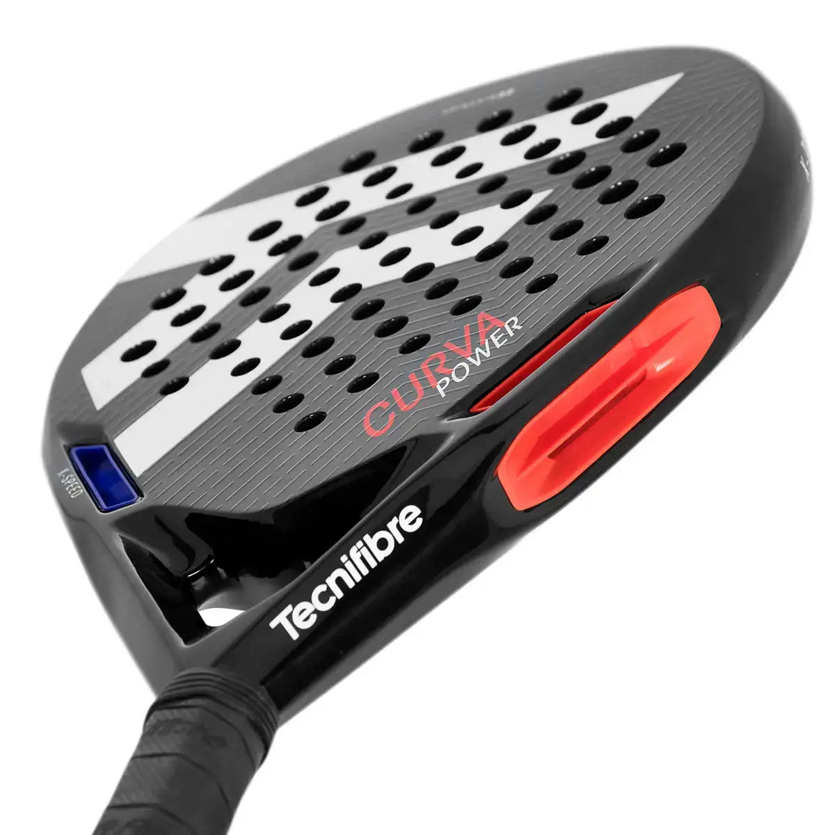 pala pádel tecnifibre curva power con carbono 18k para máxima potencia y rigidez