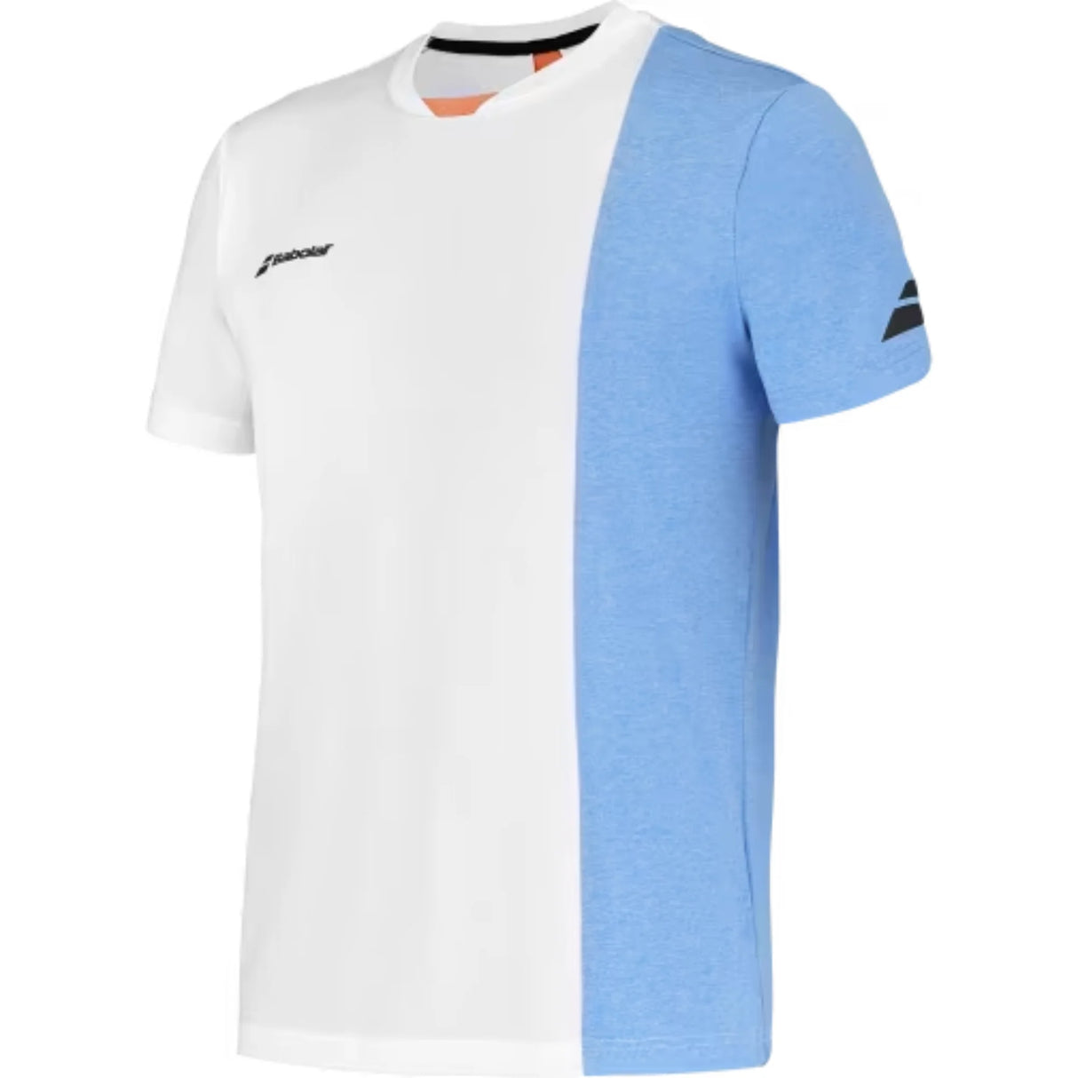 Playera Babolat Play Cuello Redondo Blanco/Azul para Pádel