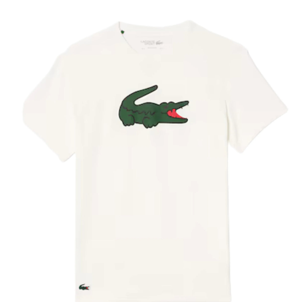 Playera Lacoste Ultra Dry Logo XXL Blanco/Verde para Pádel