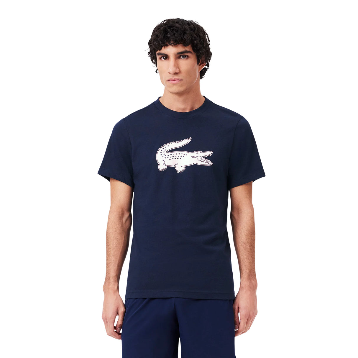 Playera Lacoste Ultra Dry Logo XXL Azul Marino para Pádel
