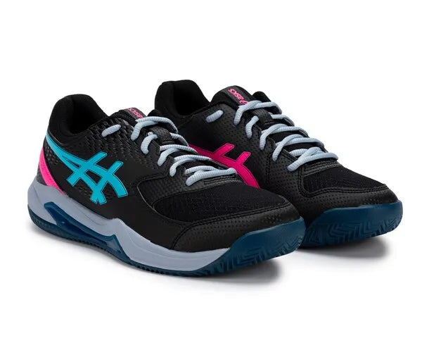 zapatillas asics negras para frontenis y squash con amortiguación GEL