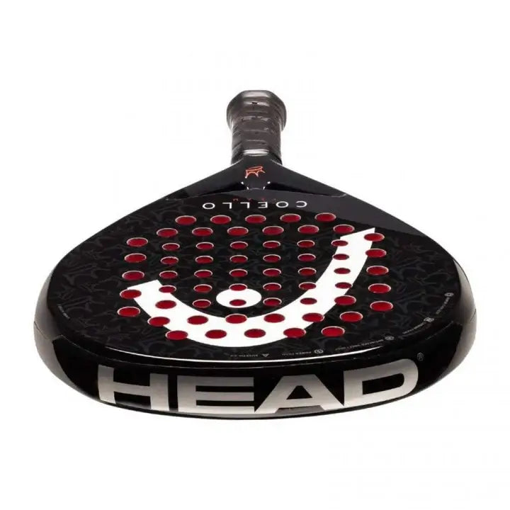 pala padel head coello team negro con detalles rojos para juego ofensivo