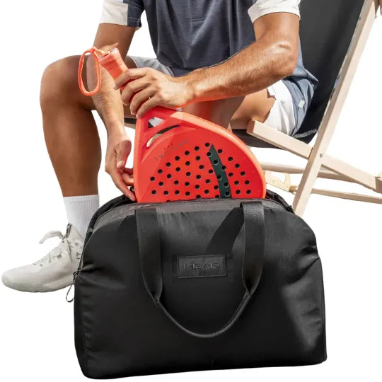 bolso deportivo head pro x tote bag 22l negro con compartimentos organizadores para equipo tenis
