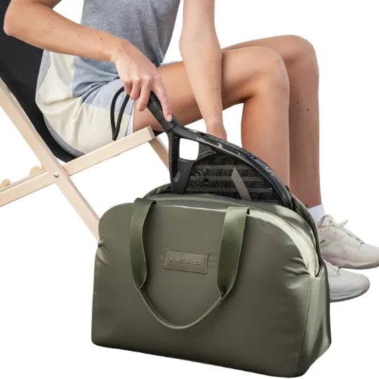 bolso deportivo head pro x tote bag 22l verde con compartimentos organizadores para equipo tenis