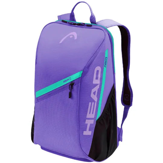 mochila head tour backpack 25l morada para tenis con compartimento para hasta 2 raquetas y accesorios deportivos head padel