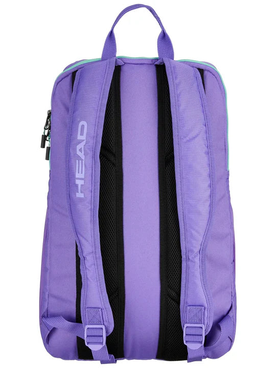 mochila tenis head tour backpack morada con bolsillos laterales para pelotas tenis y botellas