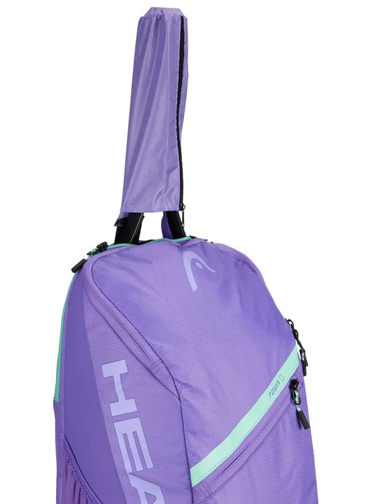 mochila deportiva head tour backpack morada 25 litros con espacio para raqueta tenis y accesorios