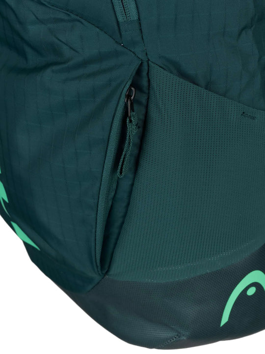 mochila deportiva head tour racqpack verde con compartimento para raquetas tenis y accesorios