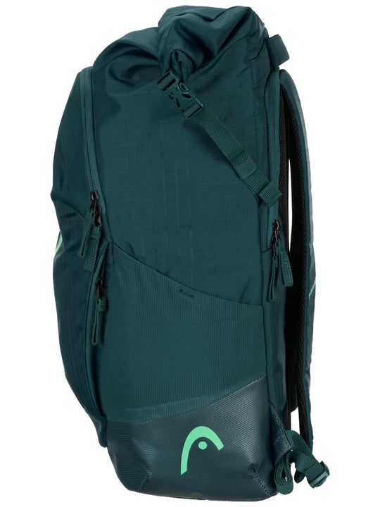 mochila tenis head tour racqpack verde con espacio para laptop y accesorios deportivos