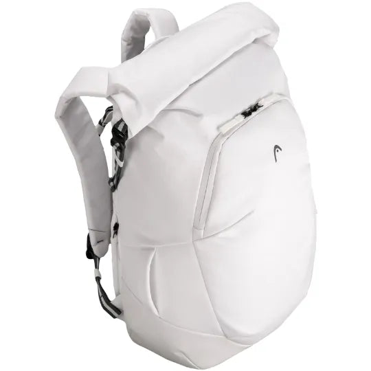 mochila tenis head tour racqpack blanco verde con compartimento especial para raqueta tenis