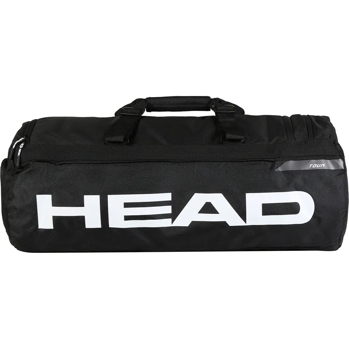 maleta de pádel head tour sport bag 50L negra con diseño cilíndrico y logo blanco