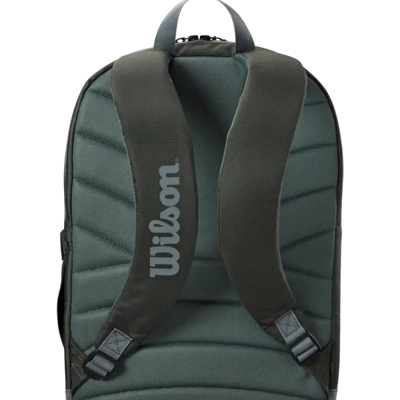 mochila Wilson gris con tirantes acolchados y respaldo ergonómico