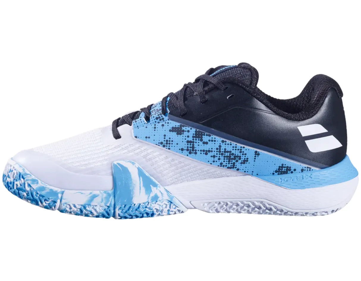 zapatillas babolat movea 2 men white cyan blue con refuerzos laterales