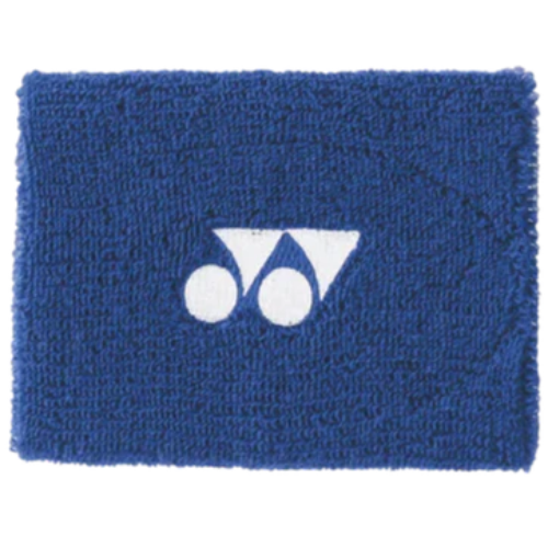 muñequera yonex azul con logo blanco, ideal para jugadores de pádel