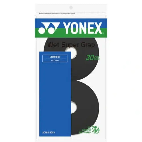 overgrip yonex wet super grap negro pack 30 agarre superior pádel